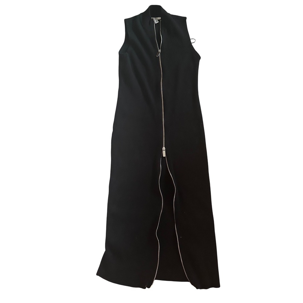 Bar III Midi sweater zipper dress, black.Medium